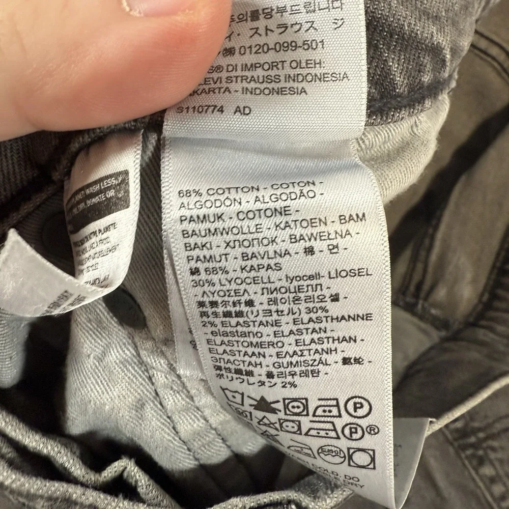 Levi's Jeans Mens 30x32 (Fits 28x31) Gray 502 Regular Taper Premium‎ Stretch